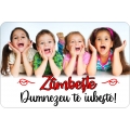 Magnet cartonat rotunjit, Zambeste, Dumnezeu te iubeste!*